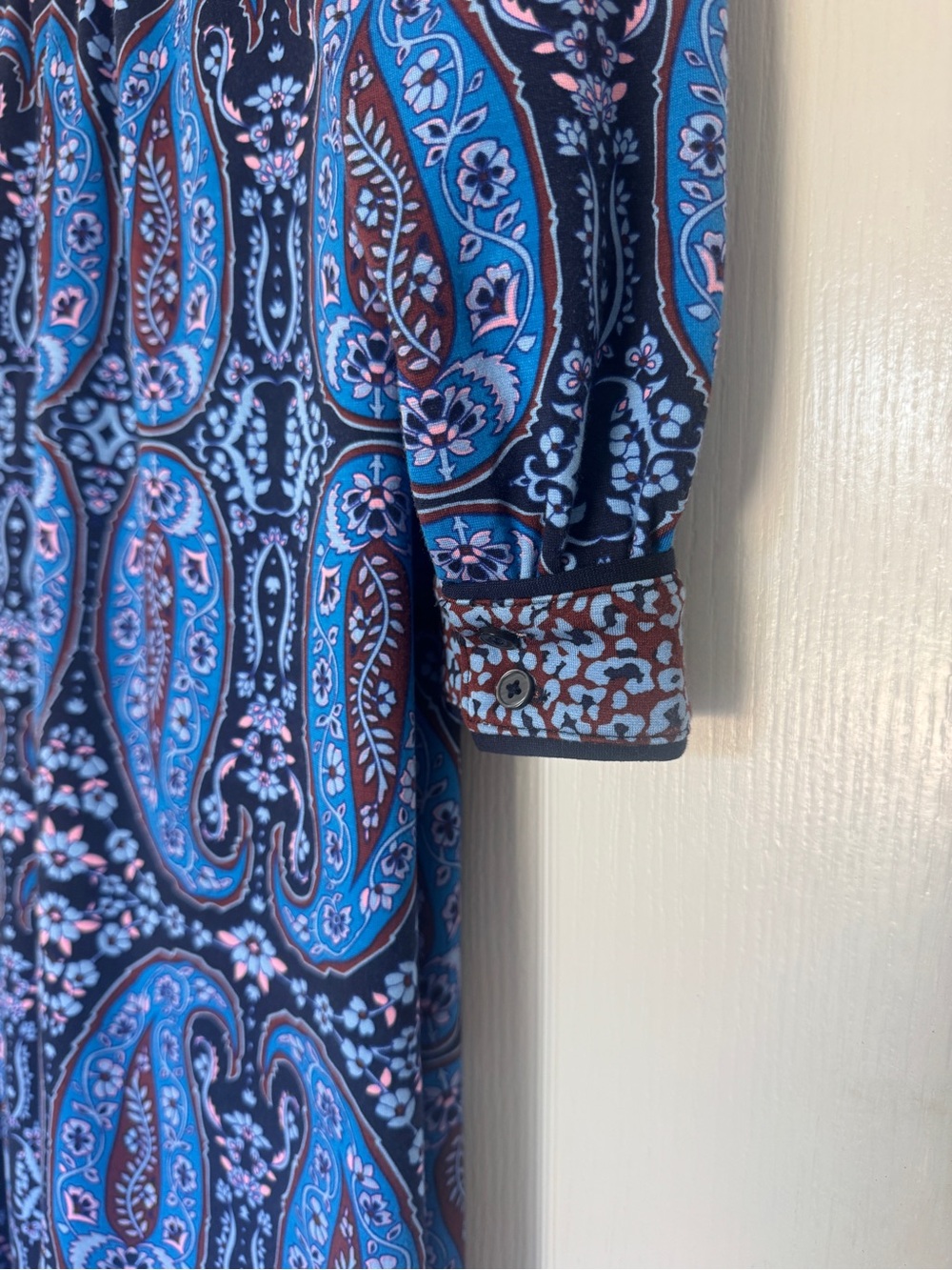 Boden NWT Hotched Ponte Paisley Midi Dress Blue Size 6 - Picture 8 of 15